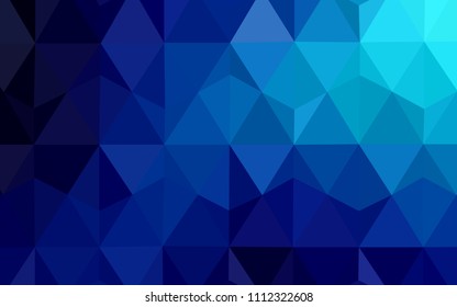 Dark BLUE vector low poly cover. Colorful abstract illustration with triangles. Completely new template for your banner.