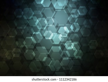 Dark BLUE vector low poly pattern. Shining illustration, which consist of hexagons. A completely new design for your business.