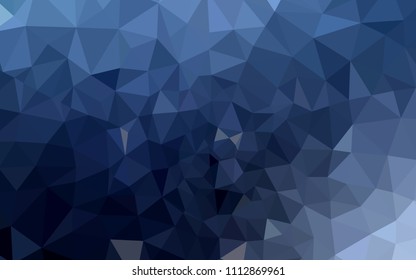 Dark BLUE vector low poly cover. Colorful abstract illustration with triangles. Polygonal design for your web site.