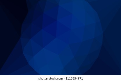 Dark BLUE vector low poly cover with a diamond. Modern abstract illustration with triangles. Brand new style for your business design.
