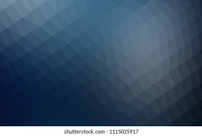Dark BLUE vector low poly cover. Brand new colored illustration in blurry style with gradient. Brand new design for your business.