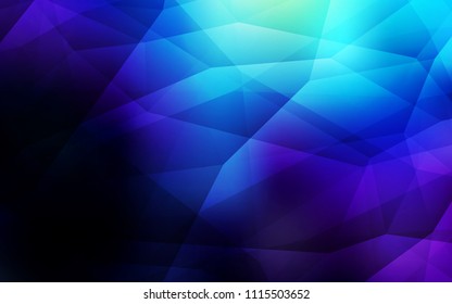 Dark BLUE vector low poly cover. Polygonal abstract illustration with gradient. A new texture for your web site.