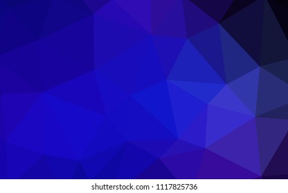Dark BLUE vector low poly layout. Colorful abstract illustration with triangles. Textured pattern for your backgrounds.