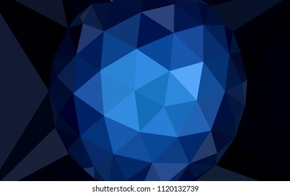 Dark BLUE vector low poly layout with a diamond. A sample with polygonal shapes. Polygonal design for your web site.