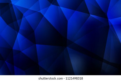 Dark BLUE vector low poly texture. Modern abstract illustration with triangles. Best triangular design for your business.
