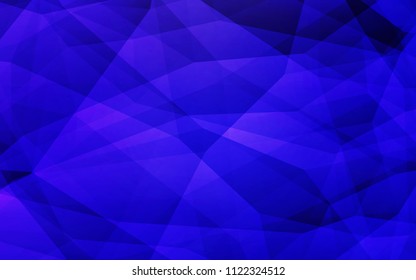 Dark BLUE vector low poly texture. Shining colorful illustration with triangles. New template for your brand book.