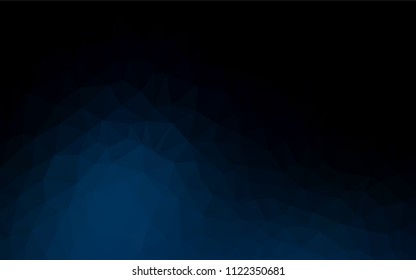 Dark BLUE vector low poly texture. A sample with polygonal shapes. Template for cell phone's backgrounds.