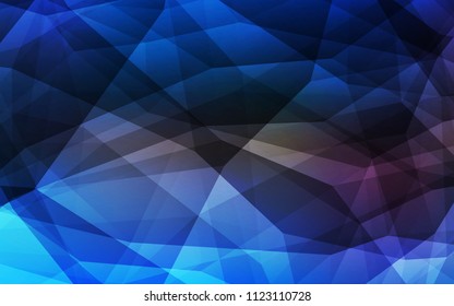 Dark BLUE vector low poly texture. Glitter abstract illustration with an elegant triangles. A completely new design for your leaflet.