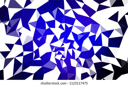Dark BLUE vector low poly texture. Shining colorful illustration with triangles. New template for your brand book.
