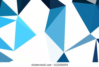 Dark BLUE vector low poly layout. Glitter abstract illustration with an elegant triangles. Best triangular design for your business.