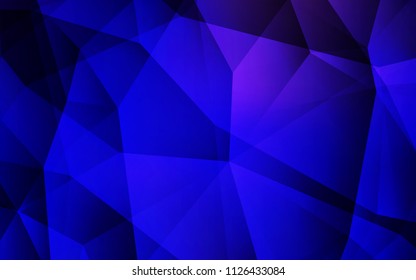 Dark BLUE vector low poly texture. Geometric illustration in Origami style with gradient.  New template for your brand book.