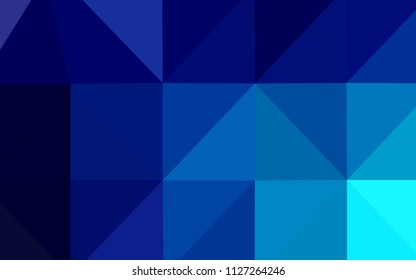 Dark BLUE vector low poly cover. Creative geometric illustration in Origami style with gradient. Brand-new style for your business design.