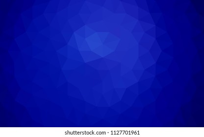 Dark BLUE vector low poly texture. Creative illustration in halftone style with triangles. Brand new style for your business design.