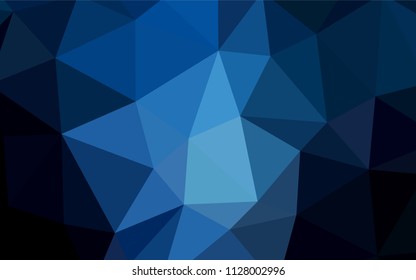 Dark BLUE vector low poly layout. Colorful illustration in abstract style with triangles. Template for cell phone's backgrounds.