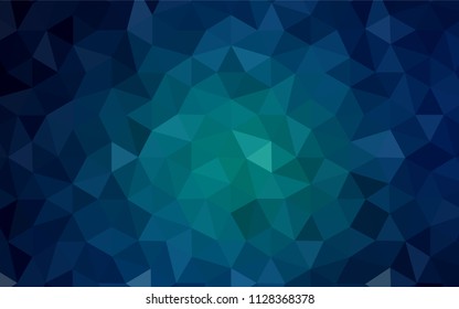 Dark BLUE vector low poly cover. Polygonal abstract illustration with gradient. A completely new design for your leaflet.