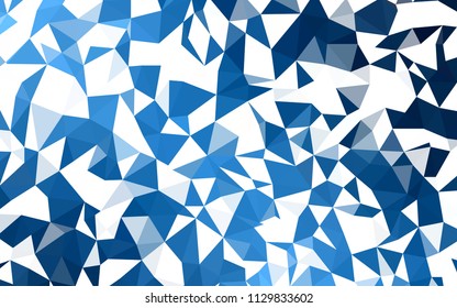 Dark BLUE vector low poly layout. Geometric illustration in Origami style with gradient.  Template for cell phone's backgrounds.