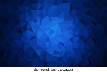 Dark BLUE vector low poly layout. Creative illustration in halftone style with triangles. Polygonal design for your web site.