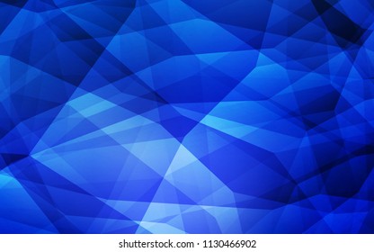 Dark BLUE vector low poly cover. A sample with polygonal shapes. Brand new style for your business design.