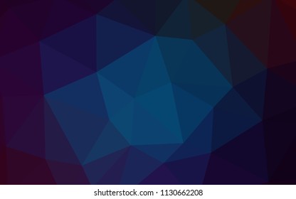 Dark BLUE vector low poly layout. Geometric illustration in Origami style with gradient.  Textured pattern for your backgrounds.