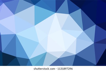 Dark BLUE vector low poly layout. Colorful illustration in polygonal style with gradient. A completely new design for your leaflet.