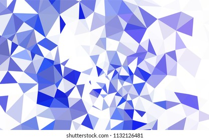 Dark BLUE vector low poly layout. Triangular geometric sample with gradient.  Pattern for a brand book's backdrop.