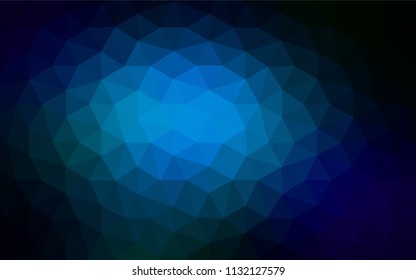 Dark BLUE vector low poly texture. A completely new color illustration in a polygonal style. Best triangular design for your business.