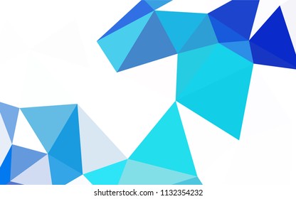 Dark BLUE vector low poly texture. Shining colorful illustration with triangles. Completely new template for your banner.