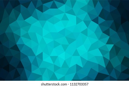 Dark BLUE vector low poly cover. Creative illustration in halftone style with triangles. Brand new style for your business design.
