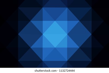 Dark BLUE vector low poly texture. Colorful abstract illustration with triangles. The best triangular design for your business.