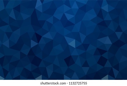 Dark BLUE vector low poly cover. Glitter abstract illustration with an elegant triangles. Best triangular design for your business.