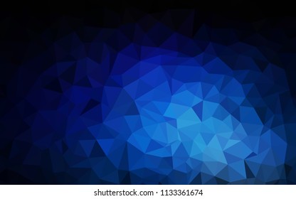 Dark BLUE vector low poly layout. Geometric illustration in Origami style with gradient.  Pattern for a brand book's backdrop.