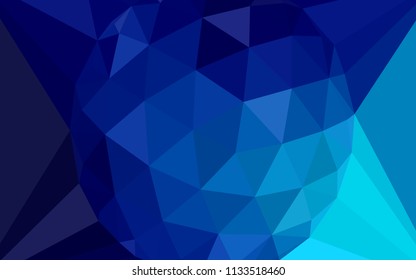 Dark BLUE vector low poly texture with a diamond. A sample with polygonal shapes. Completely new template for your banner.
