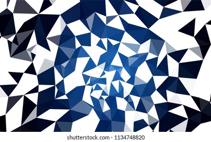 Dark BLUE vector low poly cover. Colorful illustration in polygonal style with gradient. Textured pattern for your backgrounds.