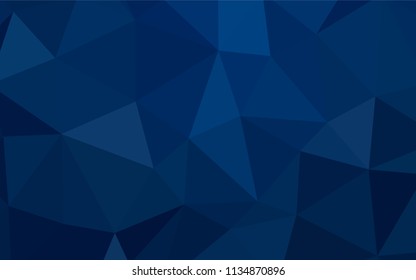Dark BLUE vector low poly texture. A sample with polygonal shapes. Polygonal design for your web site.