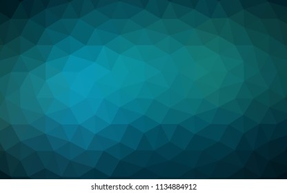 Dark BLUE vector low poly cover. Modern abstract illustration with triangles. Best triangular design for your business.