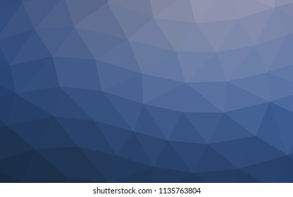Dark BLUE vector low poly low poly. A sample with polygonal shapes. Triangular pattern for your business design.