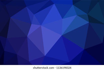 Dark BLUE vector low poly cover. Glitter abstract illustration with an elegant triangles. A completely new design for your leaflet.