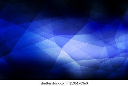 Dark BLUE vector low poly texture. Shining polygonal illustration, which consist of triangles. Polygonal design for your web site.