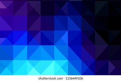 Dark BLUE vector low poly cover. Colorful abstract illustration with triangles. Polygonal design for your web site.