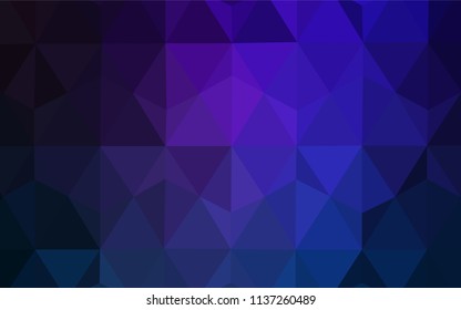 Dark BLUE vector low poly cover. Geometric illustration in Origami style with gradient.  New template for your brand book.