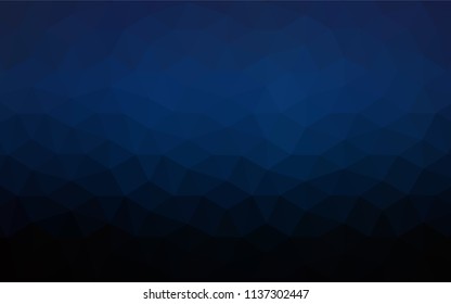 Dark BLUE vector low poly texture. A sample with polygonal shapes. Pattern for a brand book's backdrop.