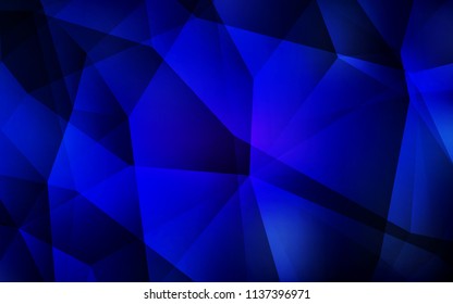 Dark BLUE vector low poly texture. Colorful illustration in abstract style with triangles. Best triangular design for your business.