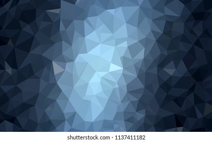 Dark BLUE vector low poly layout. Triangular geometric sample with gradient.  Best triangular design for your business.