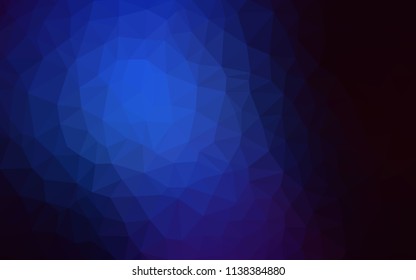 Dark BLUE vector low poly cover. Shining polygonal illustration, which consist of triangles. Textured pattern for your backgrounds.
