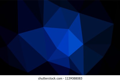 Dark BLUE vector low poly layout. Creative geometric illustration in Origami style with gradient. A completely new design for your leaflet.