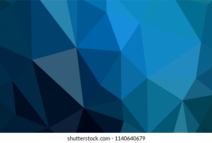 Dark BLUE vector low poly texture. Shining polygonal illustration, which consist of triangles. Template for cell phone's backgrounds.