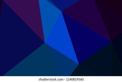 Dark BLUE vector low poly cover. Elegant bright polygonal illustration with gradient. New template for your brand book.