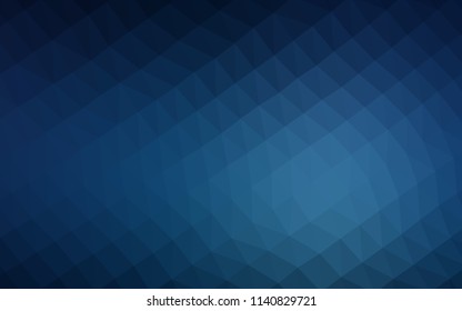 Dark BLUE vector low poly cover. Colorful abstract illustration with gradient. The best triangular design for your business.