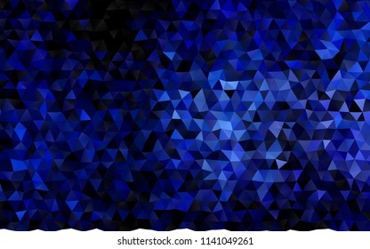 Dark BLUE vector low poly background. Glitter abstract illustration with an elegant design. The template can be used as a background for cell phones.