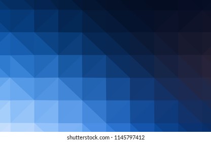 Dark BLUE vector low poly layout. Colorful abstract illustration with triangles. A new texture for your web site.